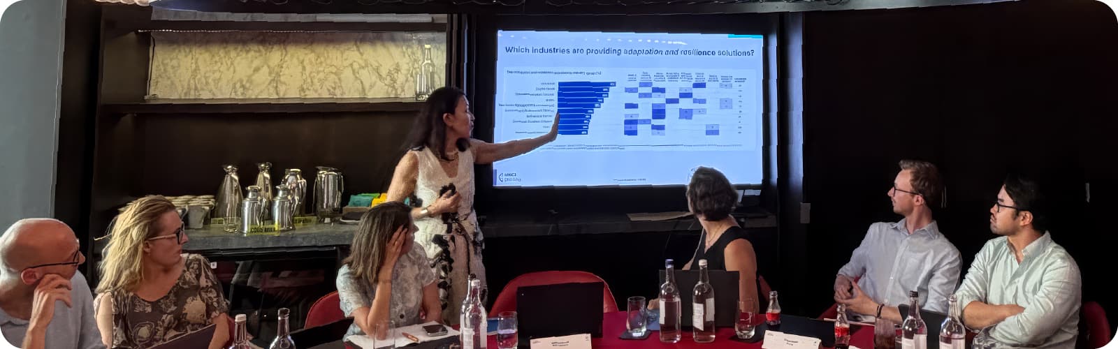 Linda-Eling Lee leads a discussion on investment in adaptation and resilience during London Climate Action Week.
