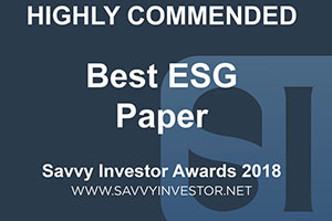 Best Piece of Investor Relevant ESG Research Award 2018 MSCI